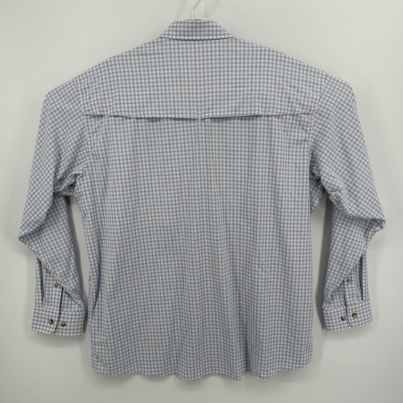 Poncho The Catfish Long Sleeve Shirt 2XL Outdoors Fishing Plaid Blue Gray Vent - Picture 6 of 12